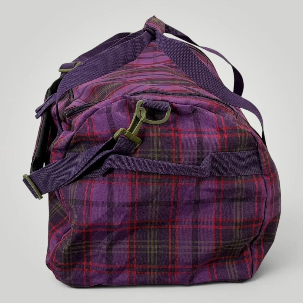 Dakine EQ Large Duffel Bag 26 Purple Plaid Travel Gym Overnight Bag